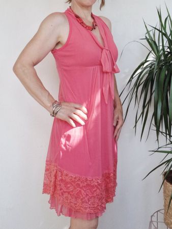 Damen Kleid von CUPID Gr. M 100% Polyester Rosa Koralle