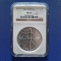 1 oz Silver American Eagle 2001 NGC MS69