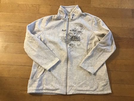 Jacke Damen Jersey Gr. L grau bedruckt