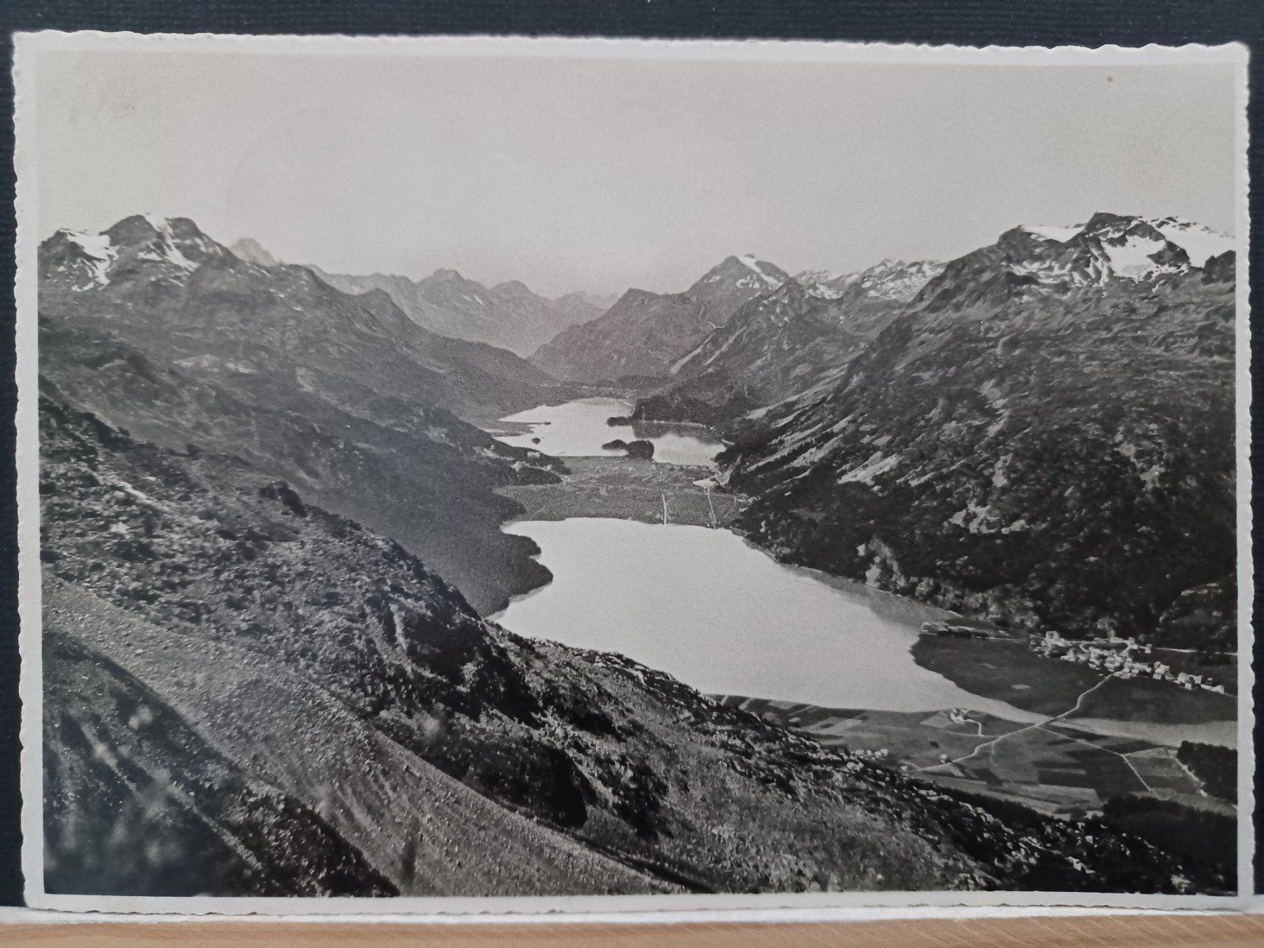 Cartoline postali: GR, Blick vom Hahnensee Silvaplana, No. 23-73, 1951 – Usato da Aarau Rohr venduto da mgvw