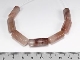 Rutilquarz Zylinder Perlen 18 bis 22mm, 7Stk.
