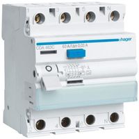 Interrupteur différentiel Hager 63A 30mA 3LN