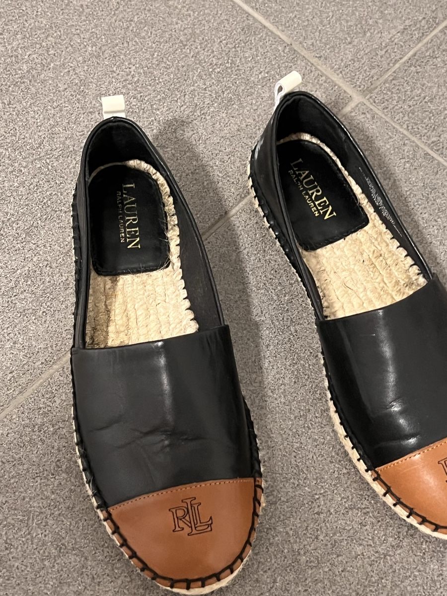 Ralph Lauren Scarpe da donna: Ralph Lauren-Espadrilles, Schwarz/Braun, Gr. 39 – Nuovo (secondo la descrizione) da Winterthur venduto da ChicMarkt 1