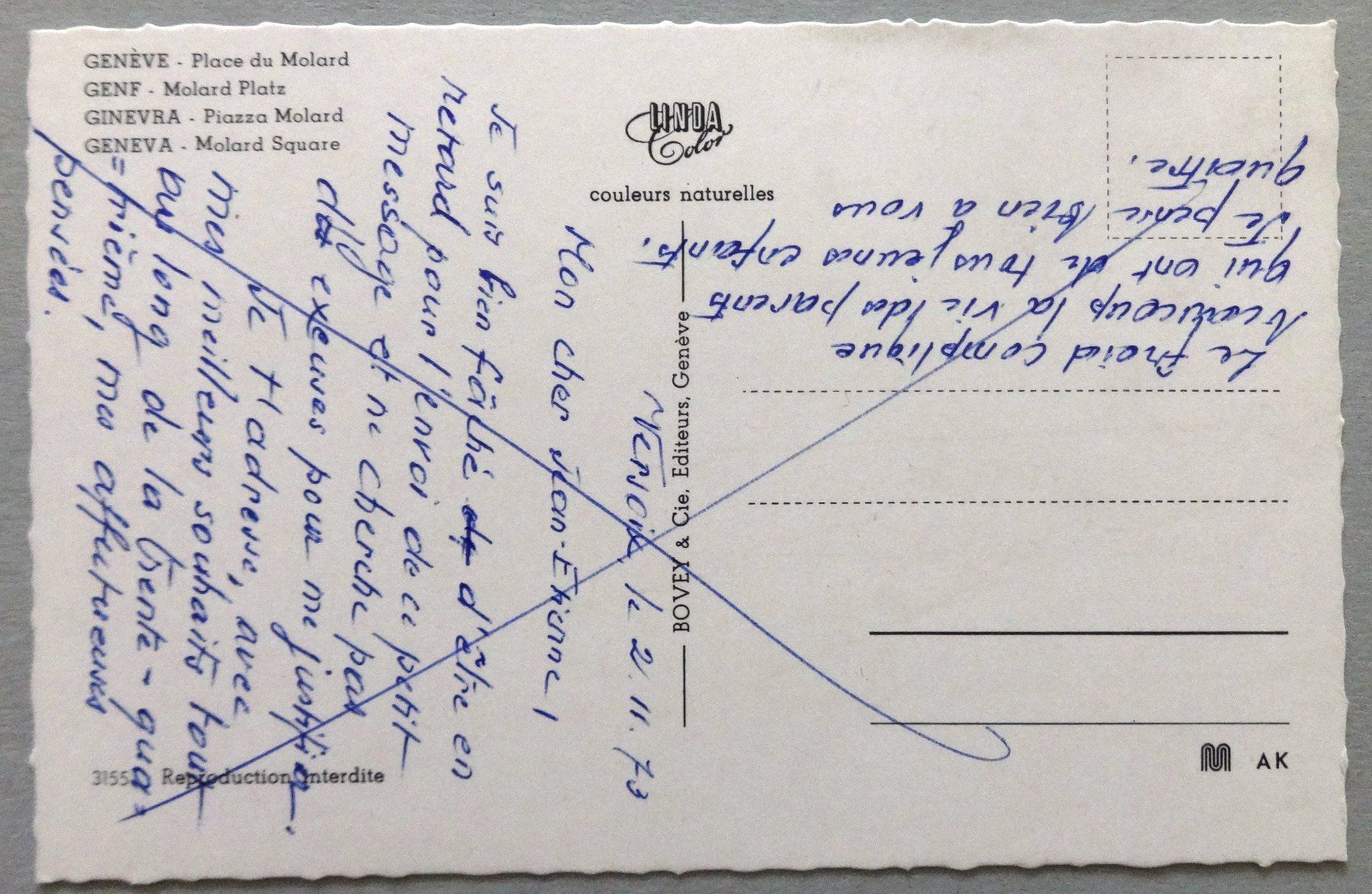 Cartoline postali: Genève - Place du Molard – Usato da Fétigny venduto da Billy2miny 1