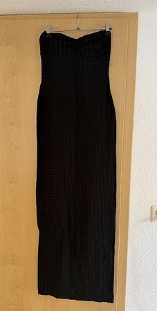 Schwarzes Bandeau-Maxikleid
