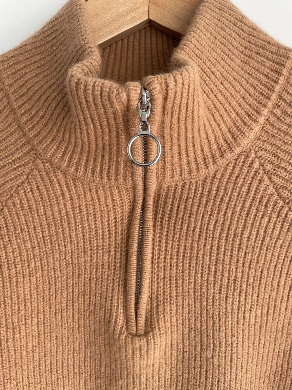 Maglioni & Felpe: Pull col zippé camionneur camel en maille côtelée SET – Usato da Gilly venduto da FlorenceGill 2