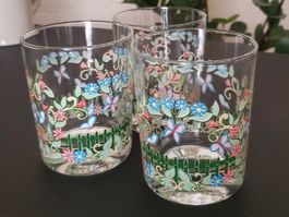 3 verres au décor printanier