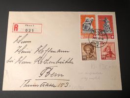R-Brief Thun - Bern, Pro Juventute ET und PP Letztag 1940