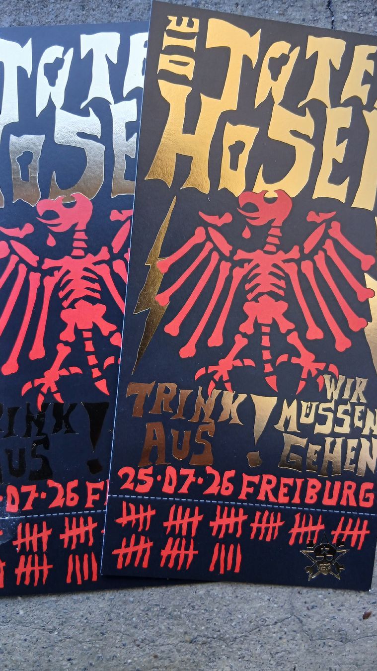 Biglietti: 2xToten Hosen Freiburg – Nuovo e nell'imballaggio originale da Winterthur venduto da ksc_mqd2