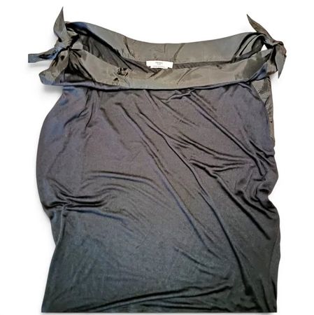 Prada Black Jersey and Silk Top (Women's L)