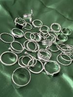 35 Stk. Silberfarbene Ringe Set, Modeschmuck