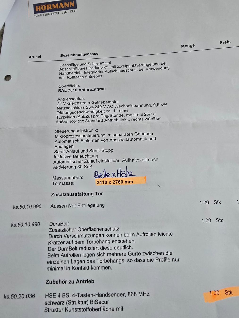 Hörmann Autre matériel électrique: Hörmann Garagen-Rolltor RollMatic RAL 7016 Anthrazitgrau... – D'occasion à Obfelden par Marlen.CarmenW 2