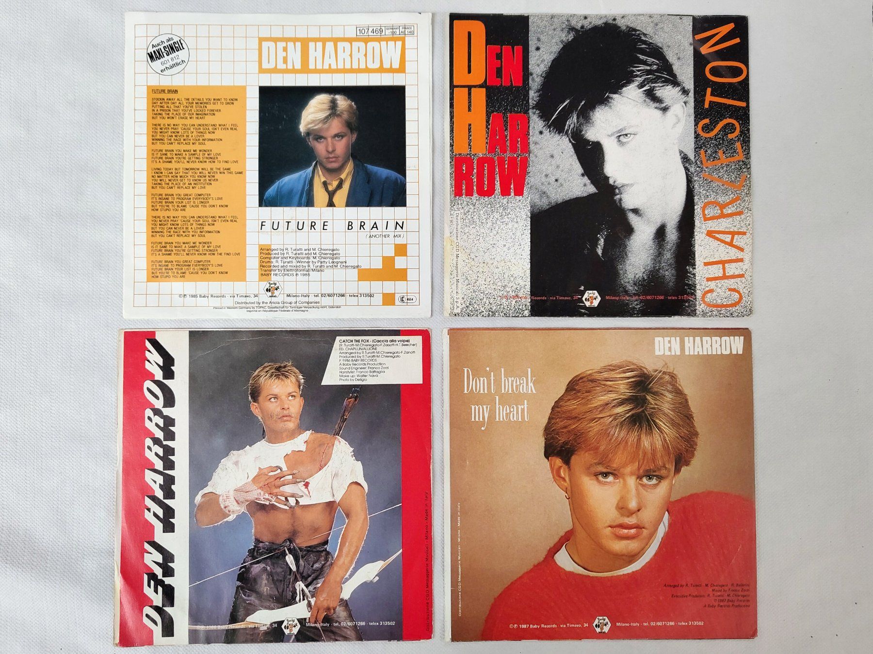 Dischi in vinile: 4x 7" Single Den Harrow: Catch The Fox, Future Brain ... – Usato da Hindelbank venduto da iCardologe 1