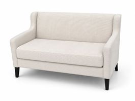 Kompaktes 2 Sitzer Sofa in Beige mit dunklen Füssen