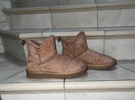 Winterstiefel, Stiefeletten in Altrosa, Größe 39/40