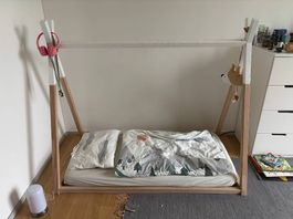 Childhome Tipi Kinderbett 70x140, Montessori Bodenbett