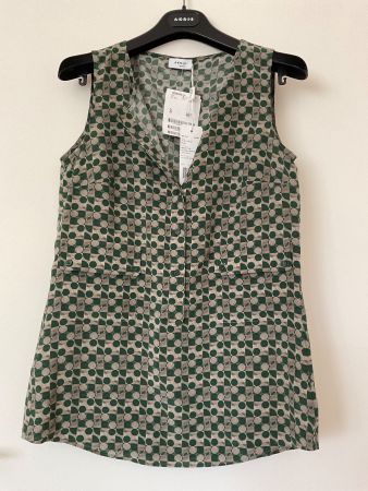 AKRIS Punto 100% Seiden Bluse Gr 34 NEU, NP 450 grün