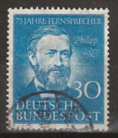 BRD 1952, 30 Pfg, blau, Philipp Reis, gestempelt