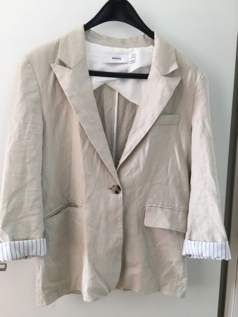 Oversize Blazer Bershka Leinen