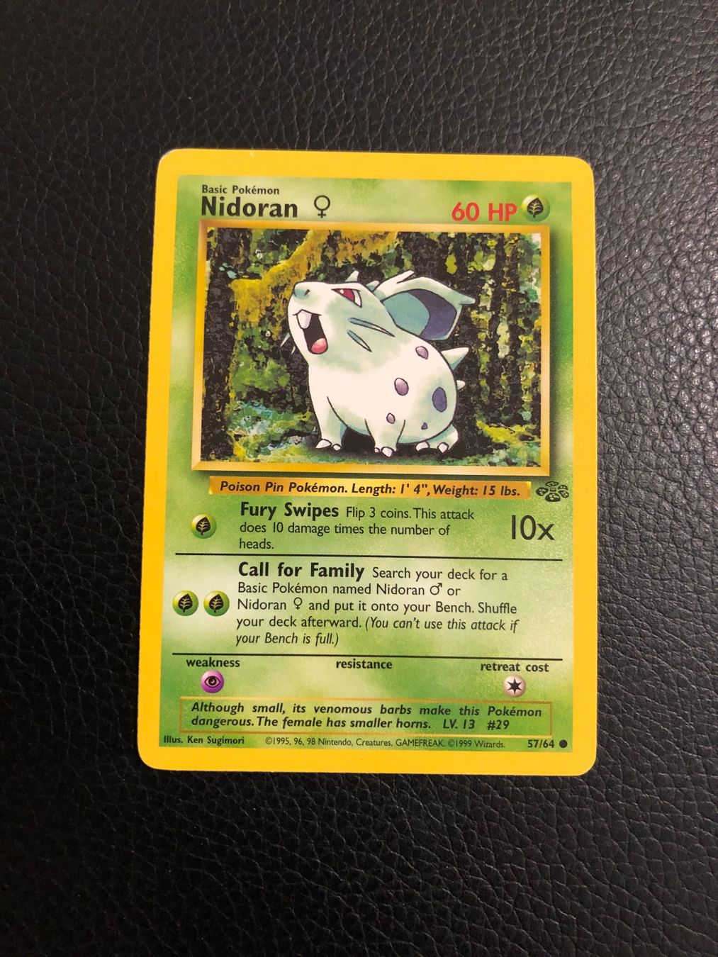 Pokémon Carte collezionabili: 1999 Jungle Nidoran 57/64 Ab 1 – Usato da Paradiso venduto da Pkmn10