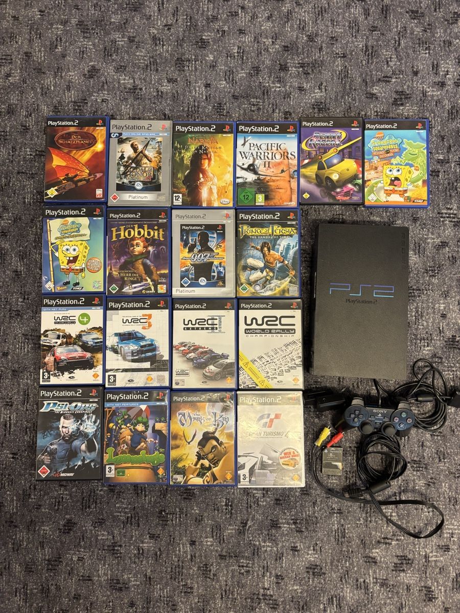 Sony Console: PlayStation 2 mit 18 Spielen, Memory Card, Controller – Usato da Brütten venduto da Swerman1984