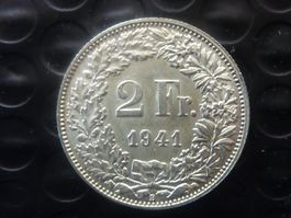 Silber 2 Fr.  1941  unz. / stgl.