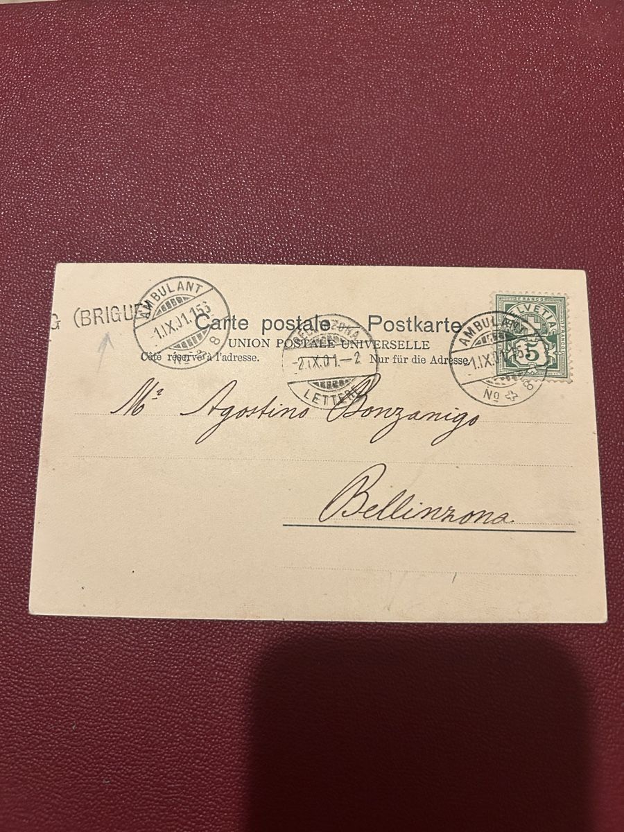 Cartoline postali: Brigue 1901 – Usato da Breganzona venduto da Milesbo 1