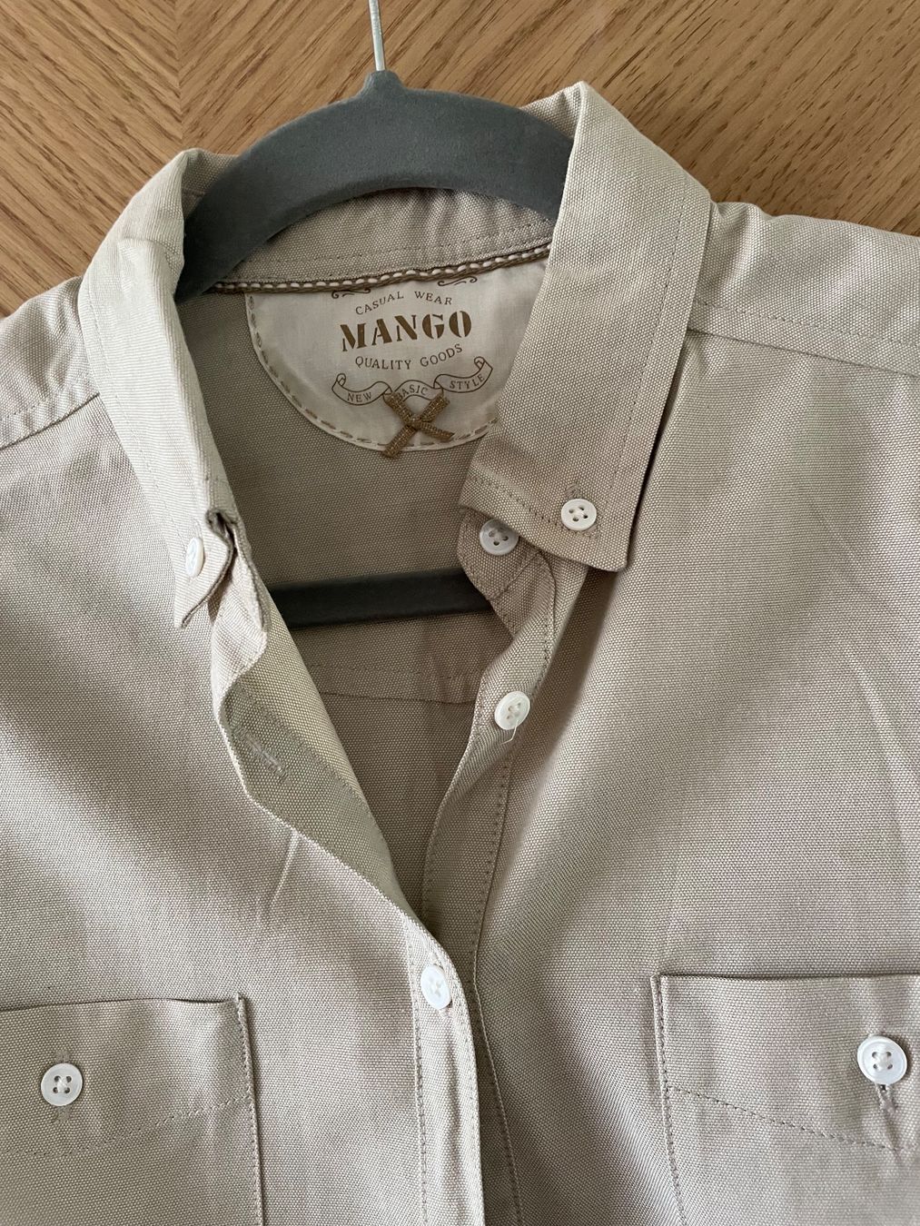 Mango Camicette: Hemdbluse MANGO kurzarm beige Grösse M Baumwolle neu – Nuovo e nell'imballaggio originale da Felben-Wellhausen venduto da begean 1