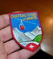VINTAGE Badge CHATEAU D'OEX La Braye ST. GALLER STICKEREI