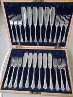 Antikes englisches massiv versilbertes Fischbesteck 24 Teile