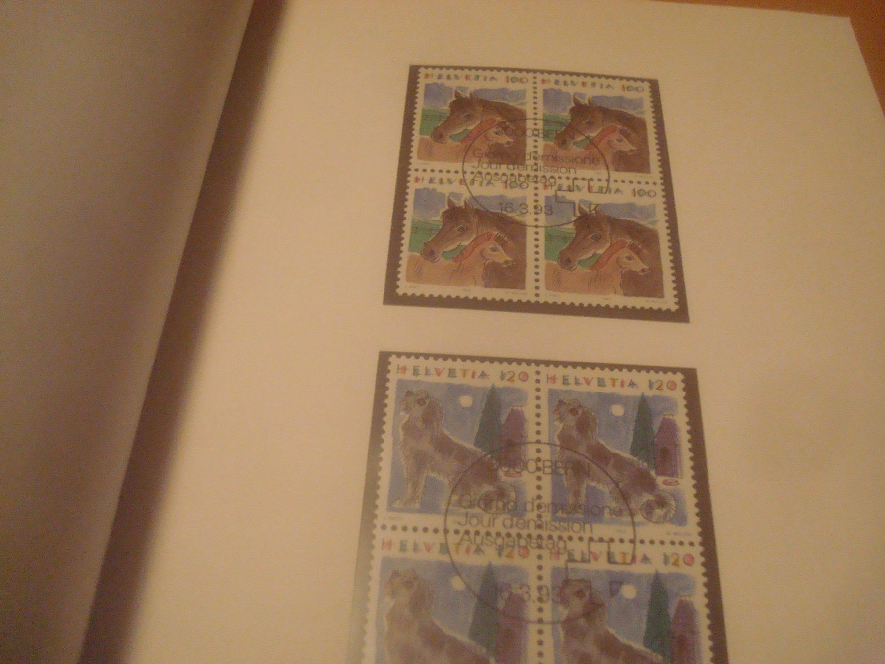 Alle Briefmarken: CH 1993 Jahresbuch mit 4er Blocks – Gebraucht aus Gordola von Polentaefung 4