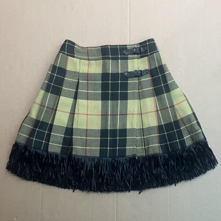 Vintage Bonpoint Kilt-Rock Tartan Fransen 100%Wolle