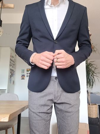 We Blazor Skinny Fit Blau Grösse M