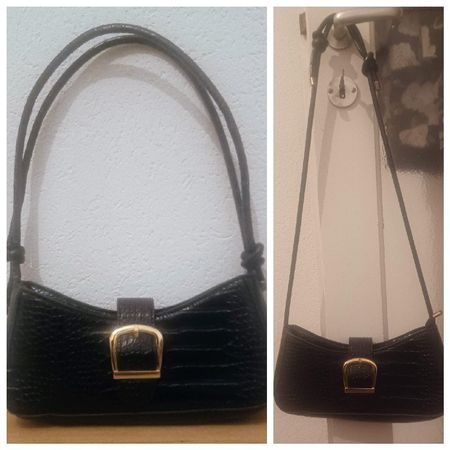 NEU/NEUF Sac à main noir à anse réglable 30 x 10 x 6 cm
