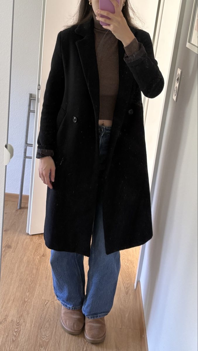 Bershka Cappotti: Schwarzer Mantel Gr. S Berhska – Usato da Luzern venduto da poe_5fml