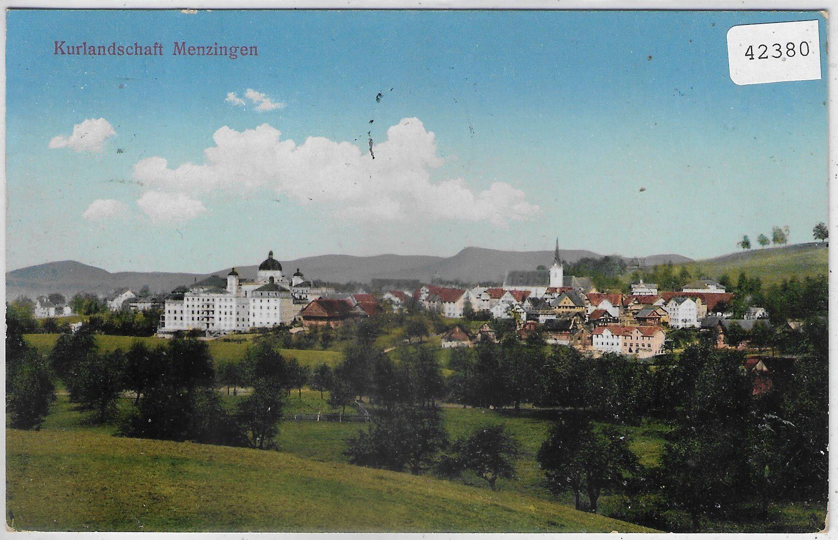 Ansichtskarten: Kurlandschaft Menzingen - Litho – Gebraucht aus Ettingen von Kartenplanet