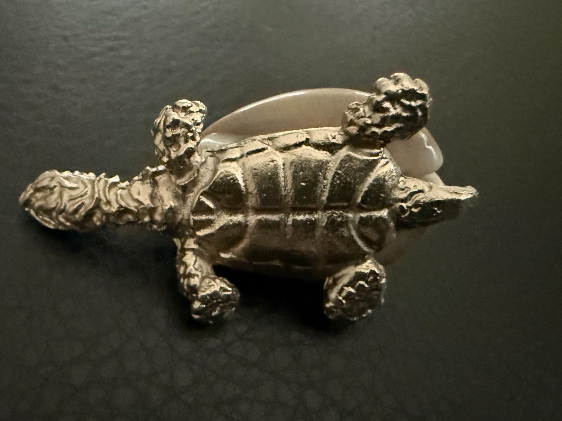 Statuette: Tierfigur  Schildkröte Turtle  Muschel / Metall – Usato da Subingen venduto da ArtBead 5