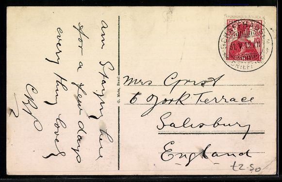 Cartoline postali: Schaffhausen, Stadtansicht mit Kirche un – Usato da Berlin venduto da bartko-reher 1