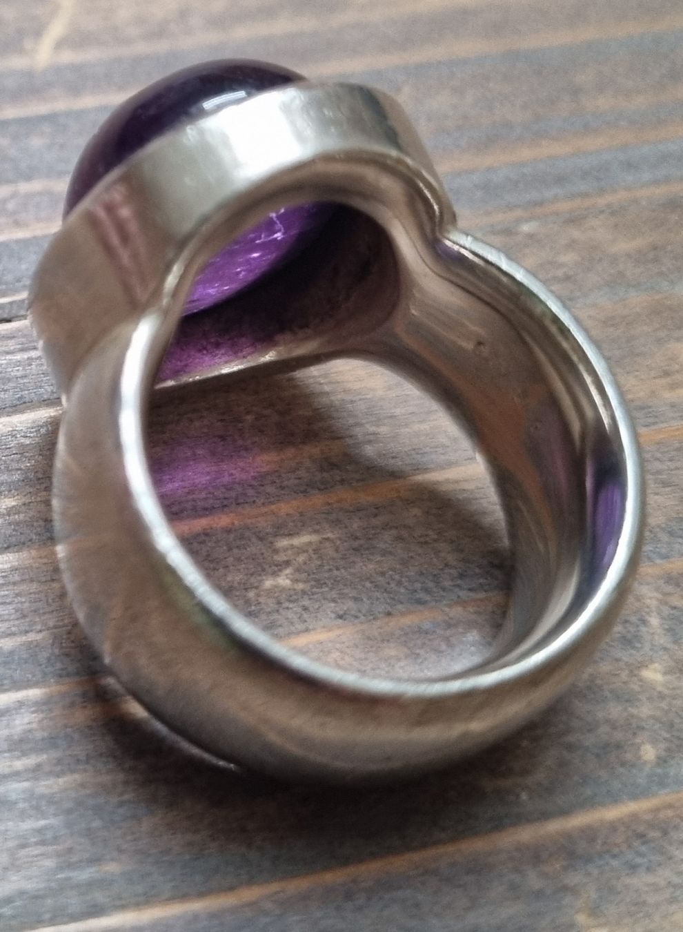 Anelli: Massiver Silberring 925 handgeschmiedet mit Amethyst – Usato da unterägeri venduto da ursiou 6