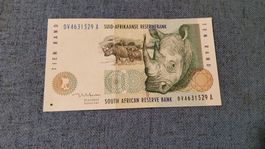 Südafrikanische 10 Rand Banknote mit Nashorn, Top Zustand!
