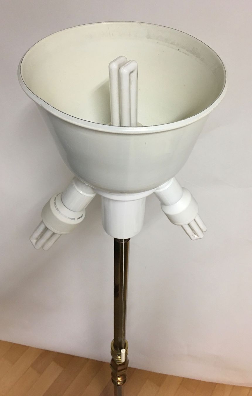 Lampade: Stehlampe, Messing, Stoffschirm, Vintage-Stil – Usato da Olten venduto da ELHANDEL 2