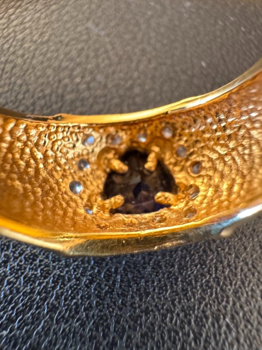 Anelli: Wunderschöner vergoldeter Ring mit blauem Herz. – Usato da Bern venduto da Yunkom 3