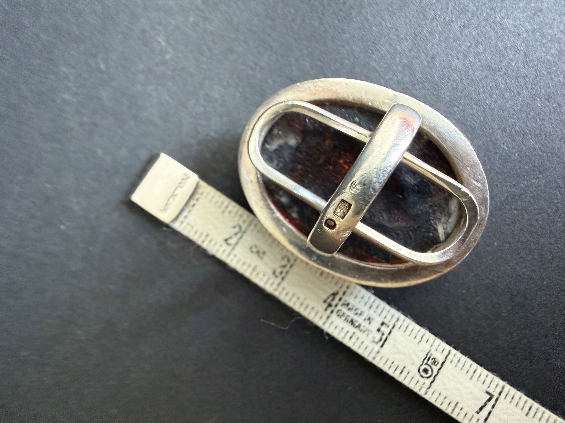 Bagues: Massiver Silber Ring mit Bernstein 925 – D'occasion à Spiegel b. Bern par Rogger72 2