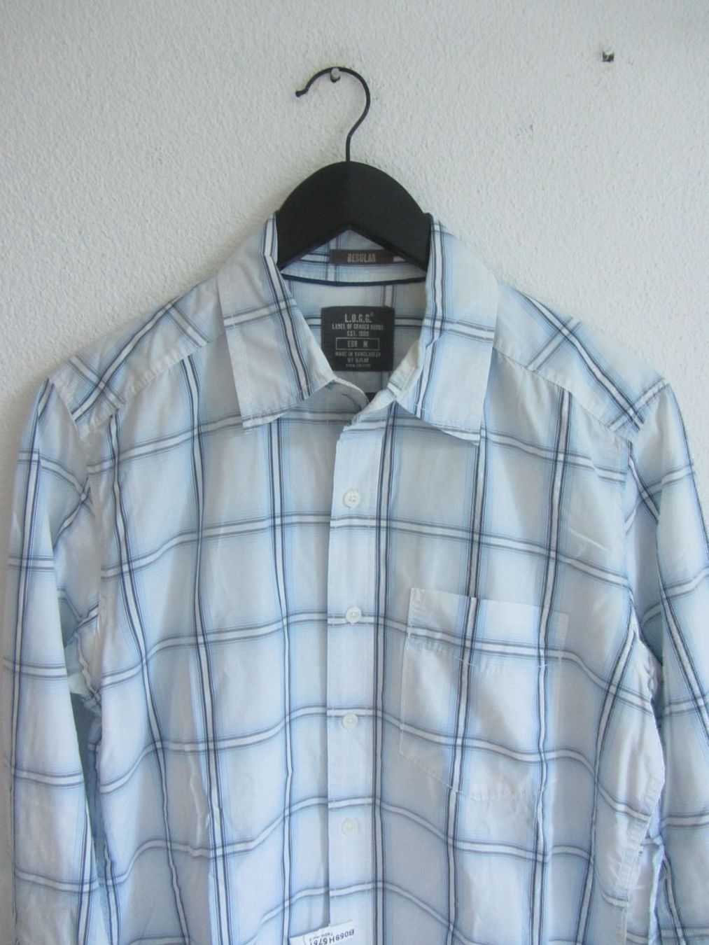 H&M Hemden: LOGG - Langarm Hemd weiss-blau kariert M – Gebraucht aus Zürich von Diazaio 1