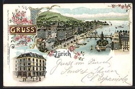 Litho Zürich, Ortsansicht, Zürcher Eng