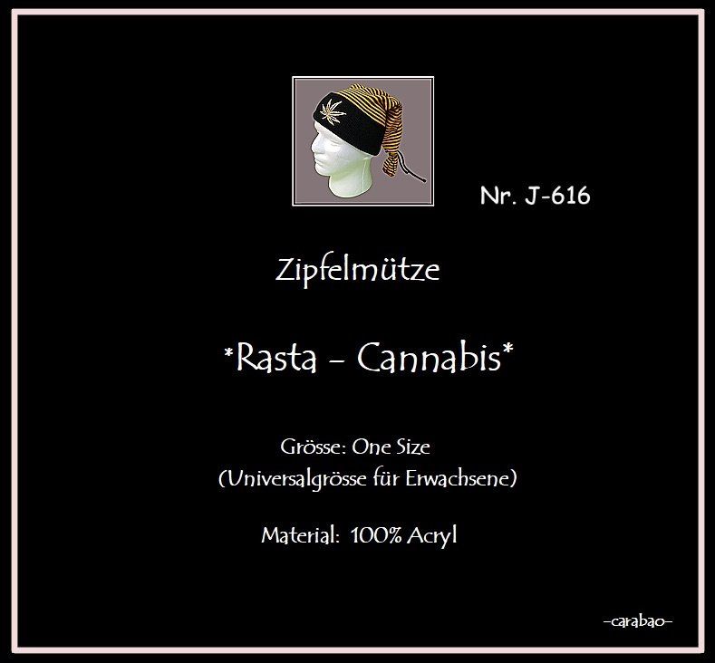 Copricapi, berretti & cappellini: Wintermütze / Zipfelmütze *Rasta-Cannabis* - Nr. J-616 – Nuovo (secondo la descrizione) da Winterthur venduto da --carabao-- 4