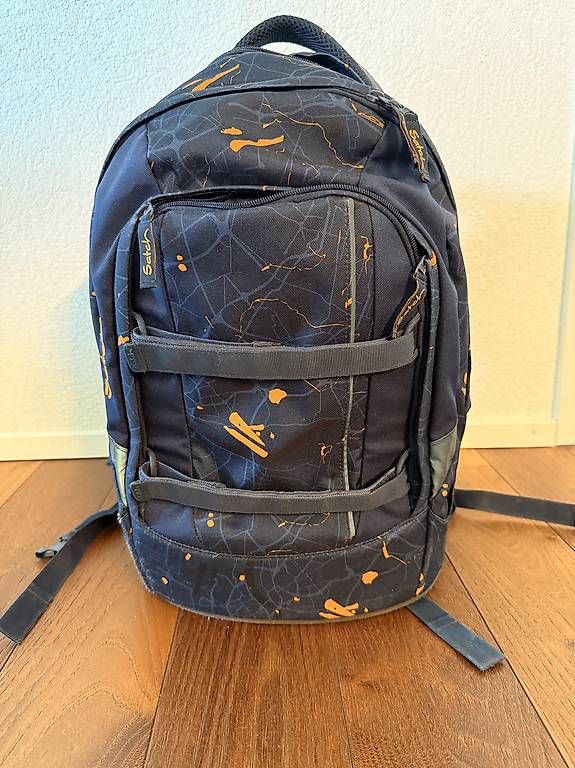 Borse & Zaini: Satch Schulrucksack  Dunkelblau/Orange, ergonomisch – Usato da Otelfingen venduto da carlexxa