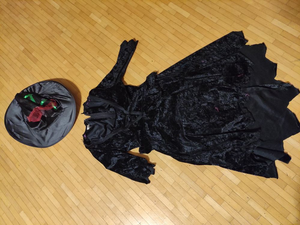 Hexen Kostüm Damen Set - Bunter Tüllrock Mit Hut & Strumpfhose