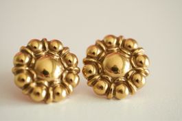 Harpie Ohrringe neu vergoldet Vintage Look Blume