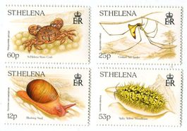 Briefmarken "Krabben, Schnecken". St. Helena